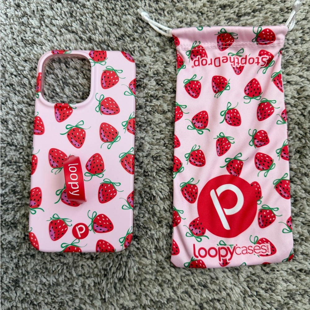 Loopy Case Pink Strawberry Phone Case